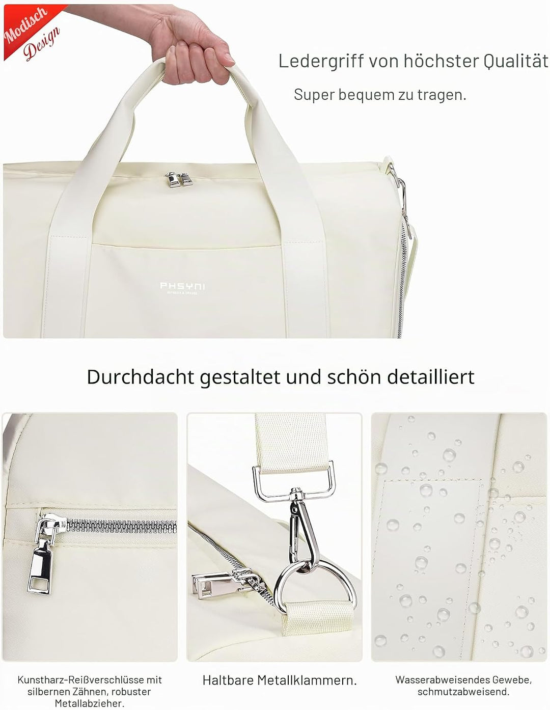 19 Zoll Sporttasche Reisetasche für Damen und Herren,wasserdichte Handgepäcktasche,Trainingstasche f