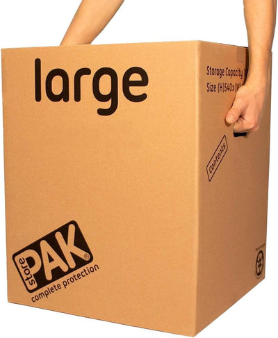 StorePAK Grosse Aufbewahrungskartons, Archivkisten mit Griffen, 116 Liter, 100 % recycelbar, 55 x 46