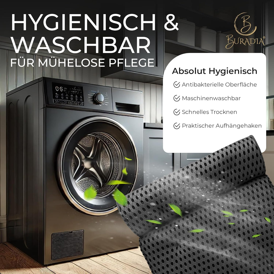 Badewannenkissen inkl. Wäschenetz - Ultimativer Komfort und Entspannung mit neuester Air Mesh Techno