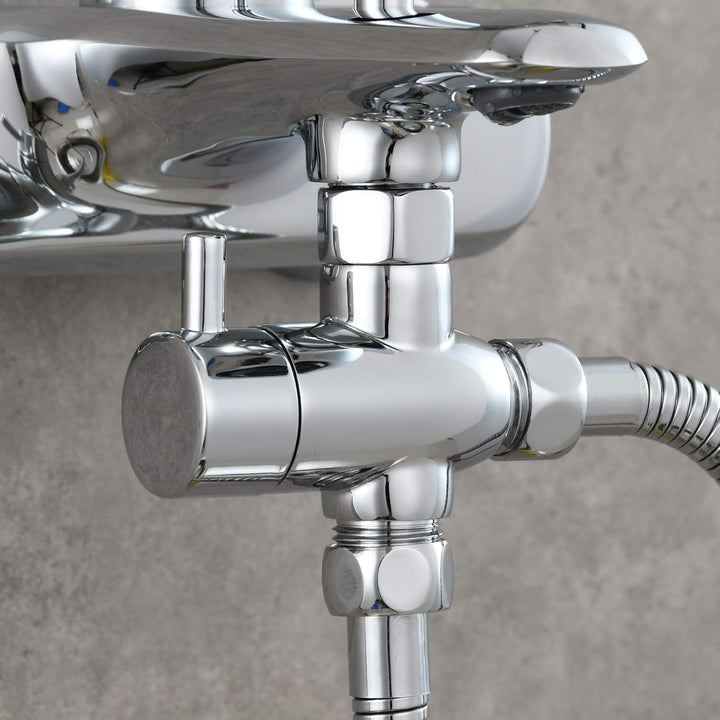 Tecmolog Umstellventil Dusche 3 Wege 1/2" Messing Absperrventil Dusche T Adapter für Handbrause Chro