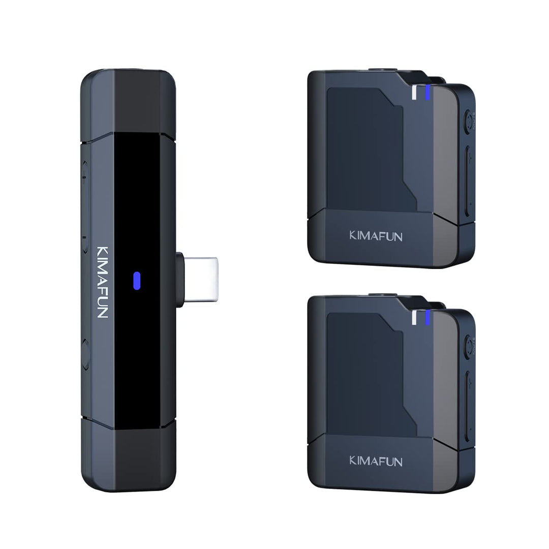KIMAFUN Drahtloses Lavalier Mikrofon für Type-C-Android, Kabelloses Ansteckmikrofon Plug-Play für Yo