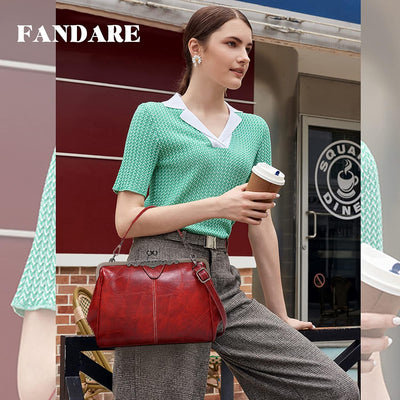 FANDARE Handtaschen Damen Schultertasche Umhängetasche Handy Bag für Frauen PU Leder Wasserdicht Sch