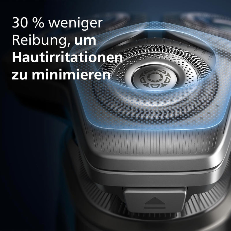 Philips Shaver Series 8000 – Elektrischer Nass- und Trockenrasierer mit SkinIQ Technologie, ausklapp