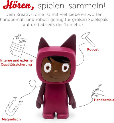 tonies Hörfiguren für Toniebox, Kreativ Beere (Dunkelbraun) zum Selbstbespielen, 90 Minuten Speicher