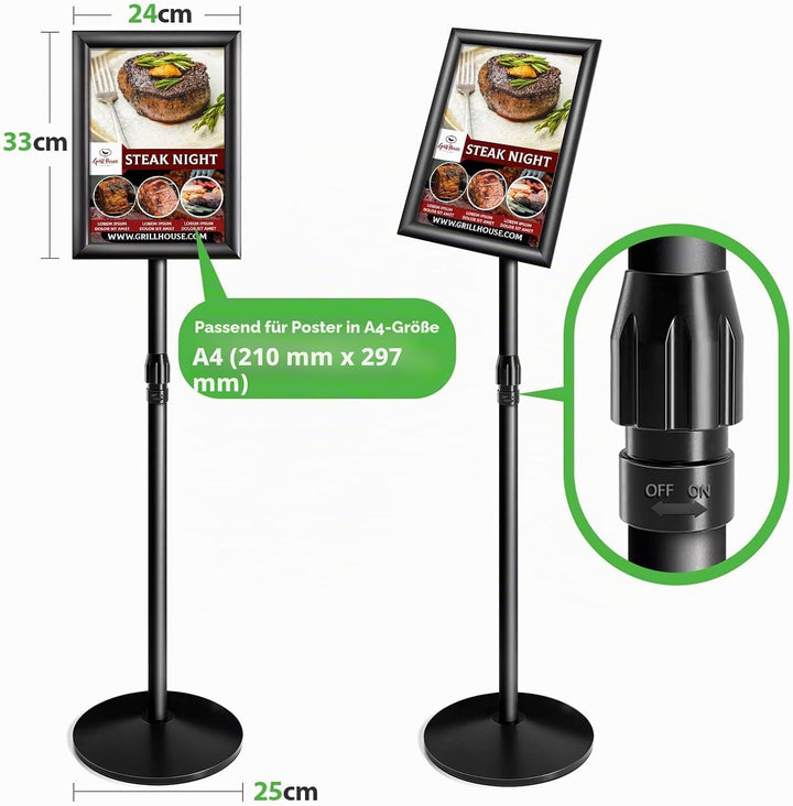 NewZeal Heavy Duty plakatständer Infoständer A4 posterständer schild ständer A4 Verstellbarer stehen