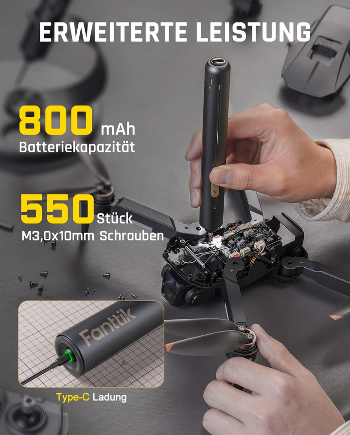 Fanttik E2 Ultra 3.7V Mini Elektro Schraubendreher Set, 50 in 1 Magnetische Präzisions-Schraubendreh