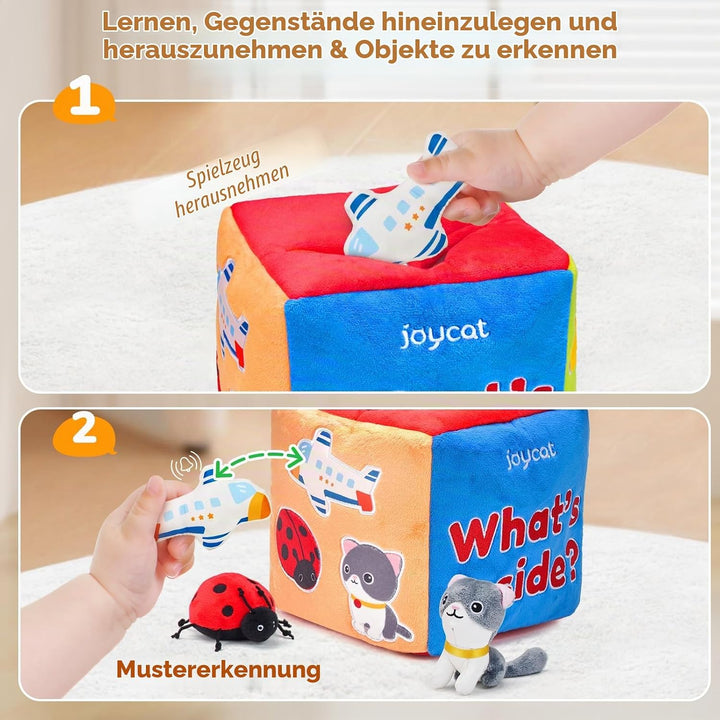 JoyCat Baby Spielzeug 6 Monate, Mystery Soft Box mit 10 Stück Sensorik Spielzeug, Rassel, Spiegel, M