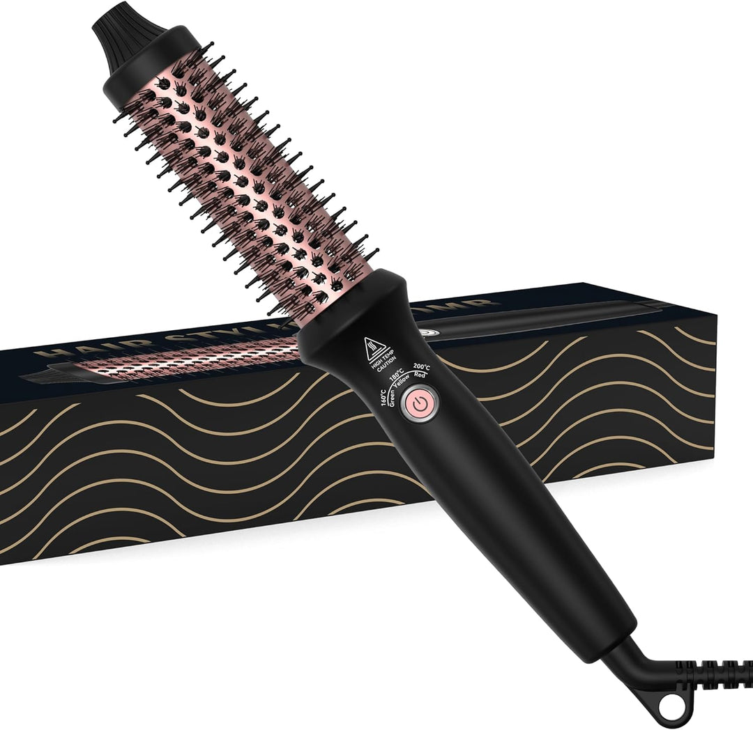 UKLISS Thermobürste Thermal Brush 32mm - Rundbürste 160-204℃, Pro Leichte Lockenbürste Erzeugt Wurze