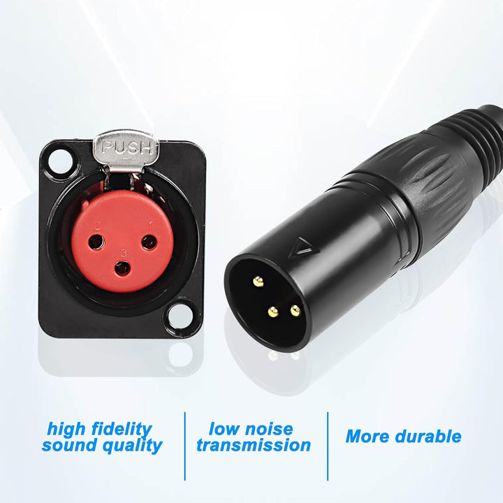 XMSJSIY D-Typ XLR Buchse Panel Mount auf XLR Stecker Pass durch Kabel, 3-Pin Mic Feed/Pass Thru Conv
