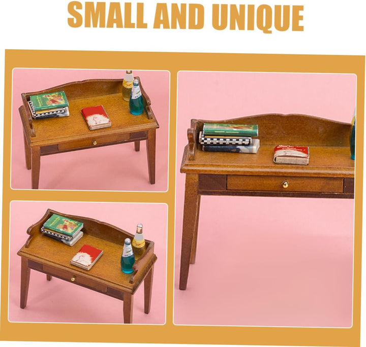Supvox Miniatur-schreibtischmodell Aus Holz Miniatur-möbel Für Puppenhaus Winziger Holzschreibtisch