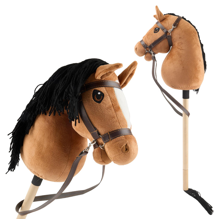Bieco Hobby Horse Steckenpferd Fuchs - Grösse S, mit Trense | Abnehmbarer Stock & Schweif, für Sprin
