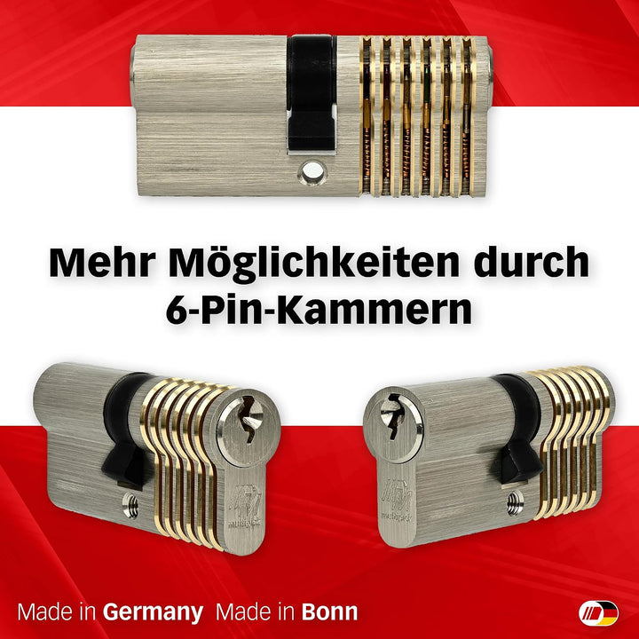 MULTIPICK Trainingszylinder Lockpicking Set - [Made in Germany] Lock Picking Tool - variables 6-Stif