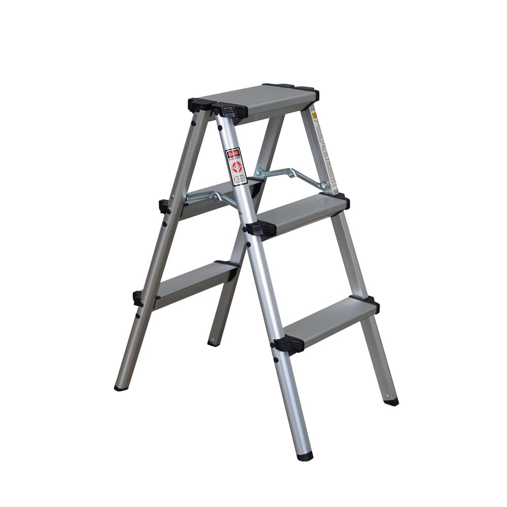 DIVID® Aluminum Klappleiter 2x3, 2x4 oder 2x5 Stufen | Trittleiter | Klappleiter | Mehrzweckleiter |