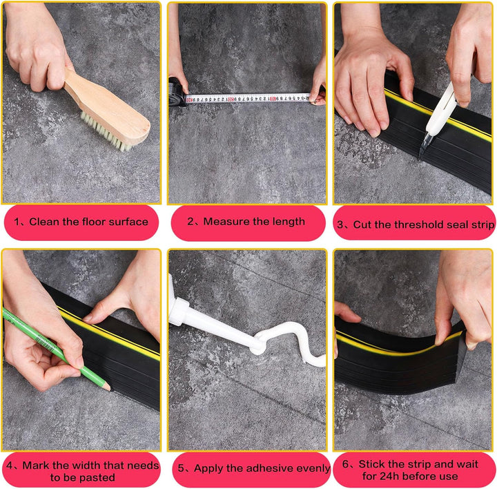 Garagentor Dichtung 3M universeller Schwellendichtung Wetterfeste Gummi-Bodenabdichtung，Gummi DIY Bo