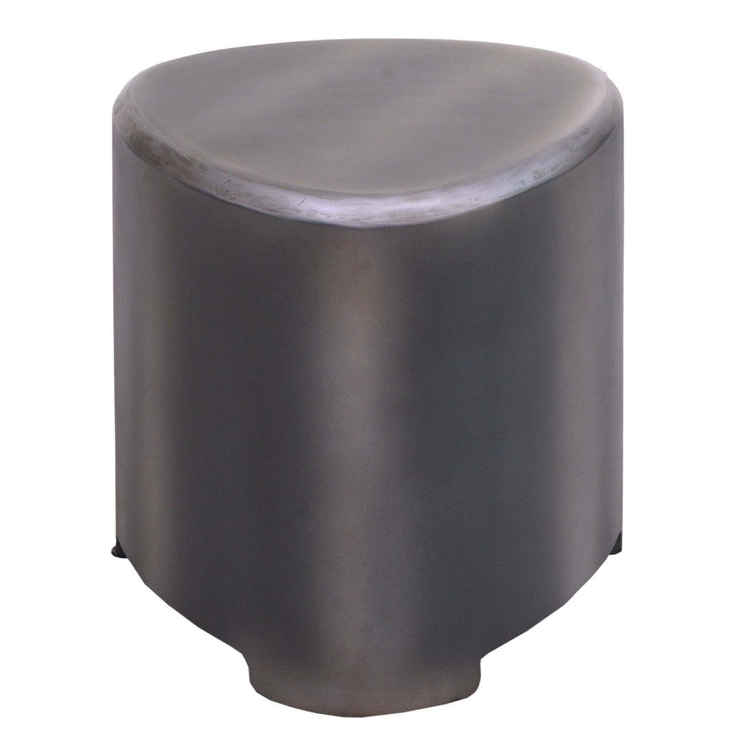 Hocker HWC-L74, Sitzhocker Holzhocker, Holz MVG-Zertifiziert Industrial, Metall-Optik gebürstet
