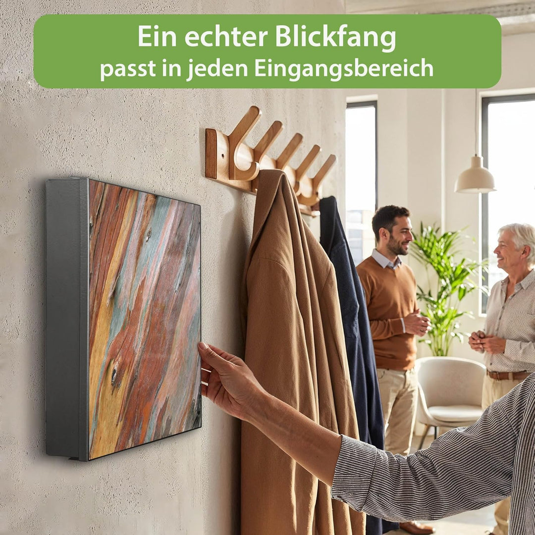 banjado Grosser Schlüsselkasten Glas - Schlüsselbox 30x30cm mit 50 Haken - Schlüsselkasten modern fü