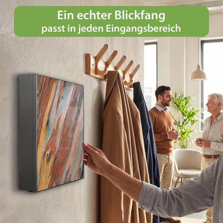 banjado Grosser Schlüsselkasten Glas - Schlüsselbox 30x30cm mit 50 Haken - Schlüsselkasten modern fü