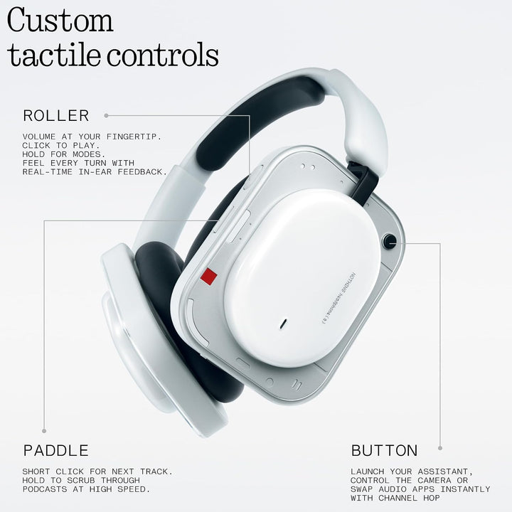 Nothing Headphone (a) Kabellose Over-Ear Kopfhörer mit ANC, bis zu 135h Akkulaufzeit, Hi-Res, LDAC,
