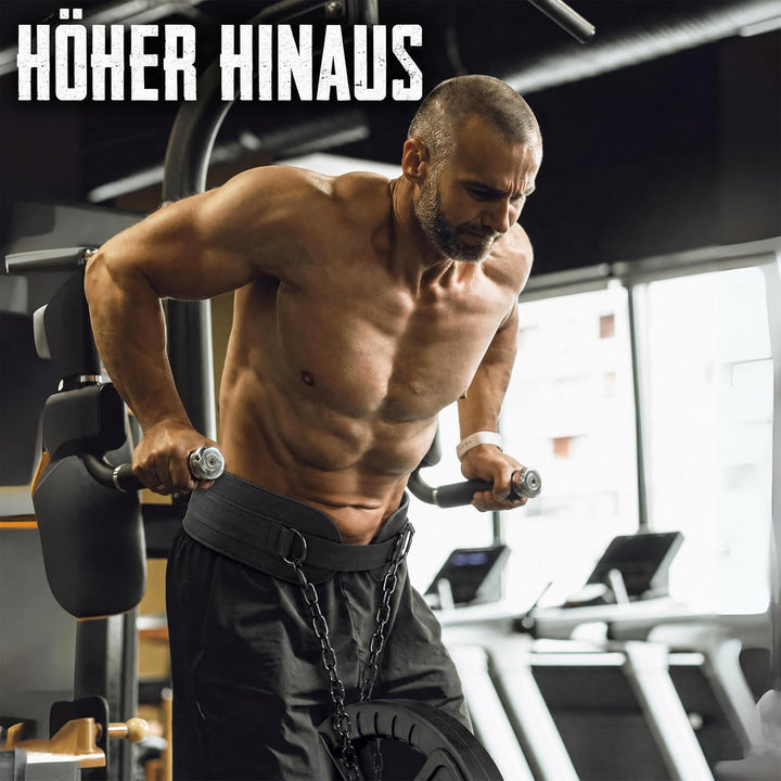 HELI MIAO Dip Gürtel mit Kette Dip Gürtel für Bodybuilding Krafttraining Gewichthebergürtel für Klim