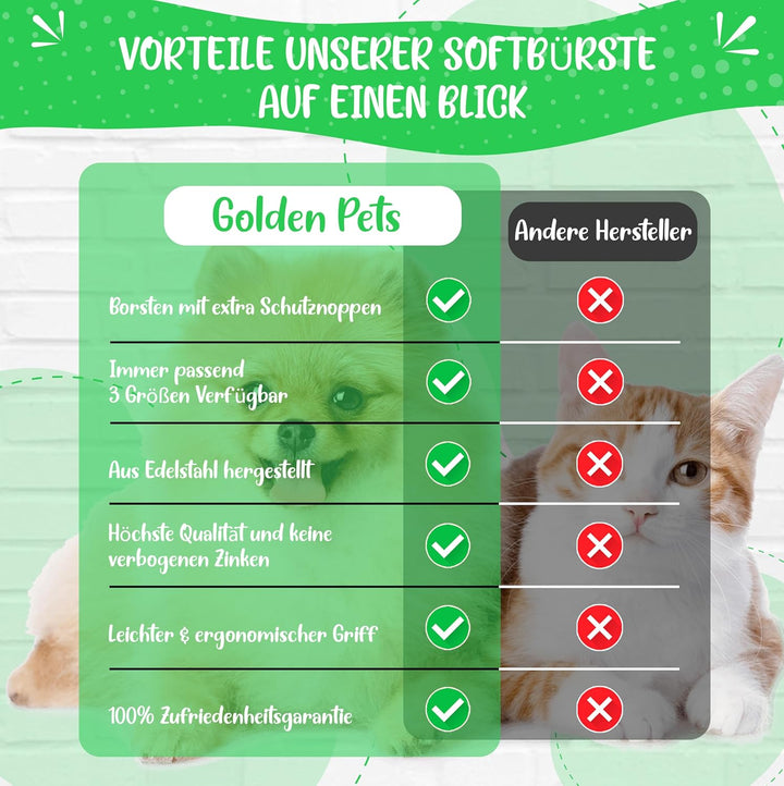 TESTURTEIL SEHR GUT Softbürste verbesserte Version **VERGLEICHSSIEGER** Sanfte Fellpflege für Hunde,