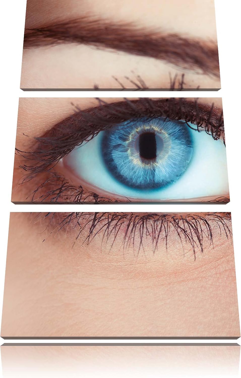 Pixxprint Auge Einer Frau 3-Teiler Leinwandbild 120x80 Bild auf Leinwand