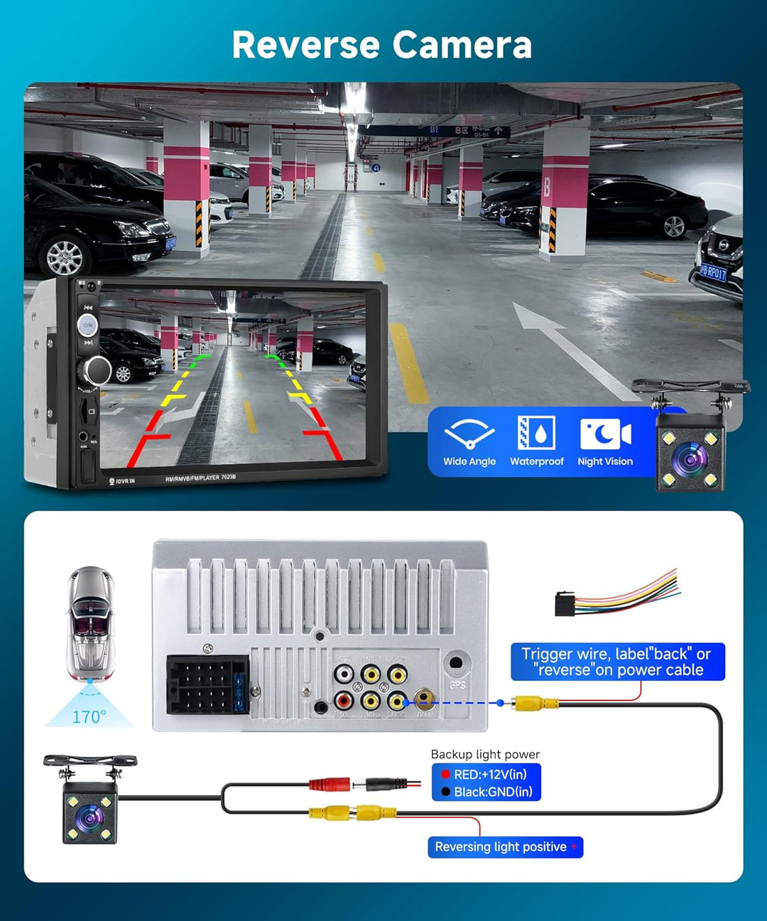 Podofo 2 Din Autoradio Bluetooth mit Bildschirm 7'' Mirror Link Für IOS/Android Bluetooth Freisprech