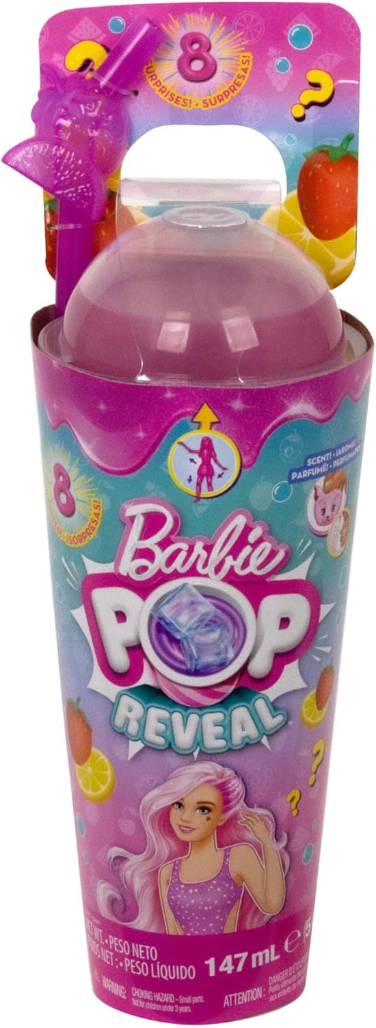 Barbie Pop Reveal Fruit - Überraschungspuppen mit 8 fruchtigen Überraschungen, inklusive beweglicher