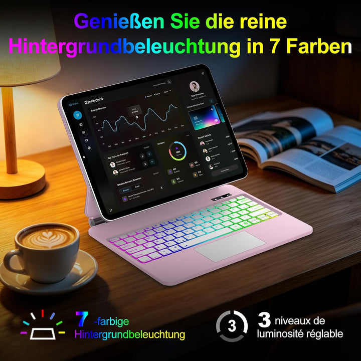 Magic Keyboard für iPad Air 13 Zoll 2026/2025/2024 (M4/M3/M2), iPad Pro 12.9 Zoll (6/5/4/3 Gen), Hül