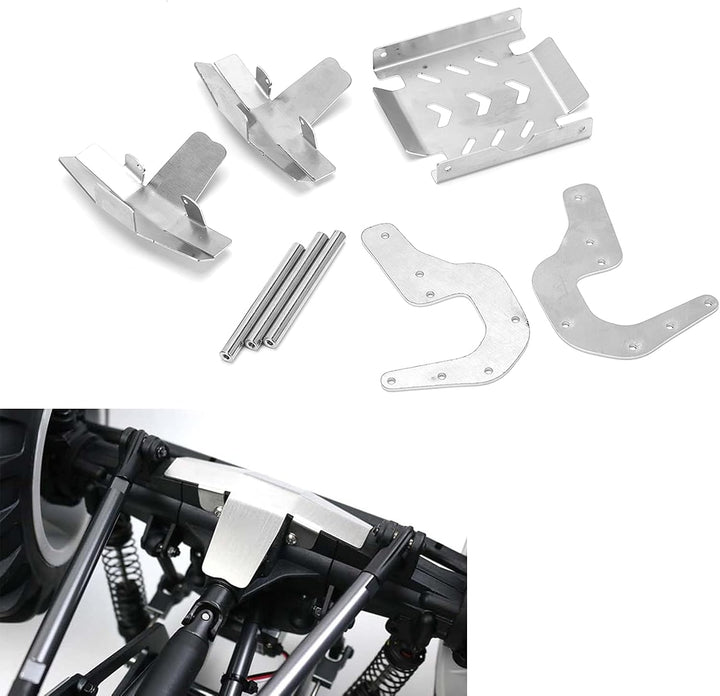 Dilwe RC-Chassis-Rüstungsset, Edelstahl-Anti-Kollisions-Frontstossstange für 1/8 RC-Auto, robust und