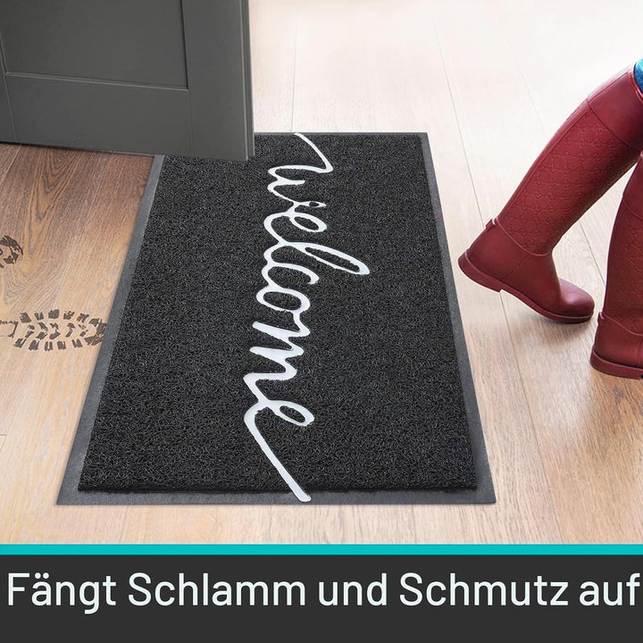 Homaxy Welcome Fussmatte aussen und innen, rutschfeste Schmutzfangmatte Türmatte, waschbar Fussmatte