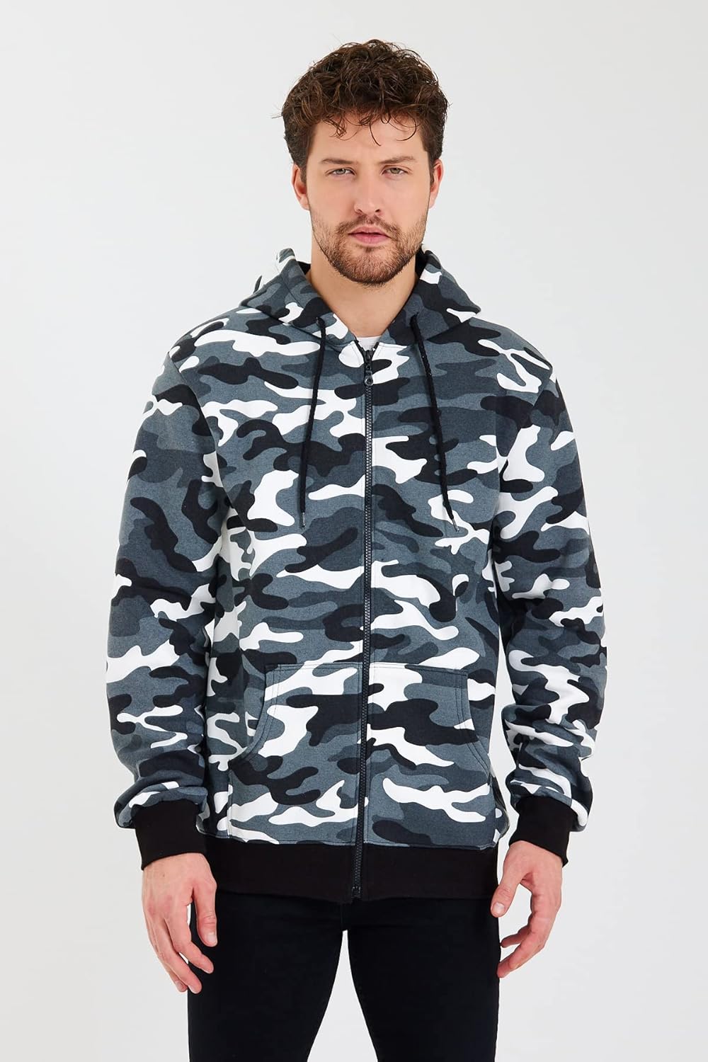 Raff & Taff Herren Zipper Hoodies Kapuzenjacke Sweatjacke Übergangsjacke Jacke Basic Schlicht bis 8X