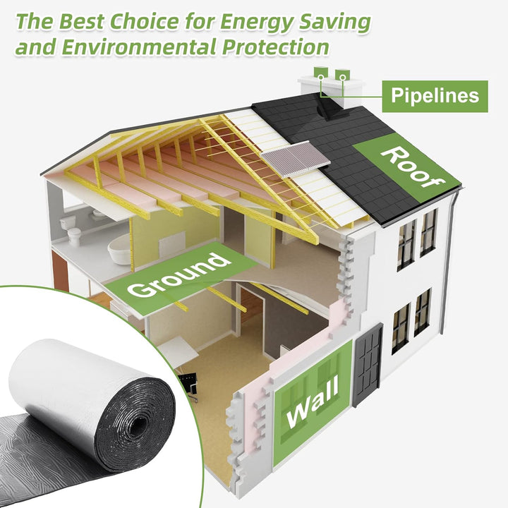 Dripex Aluminium selbstklebend Isolierfolie Dämmfolie Dachisolierung Isolierungsfolie Wärmehaltung (