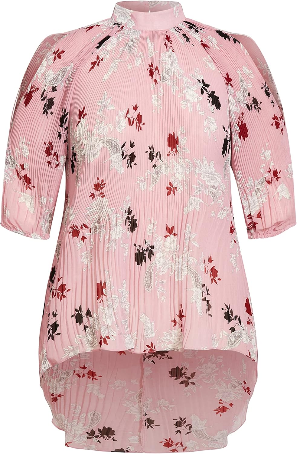 CITY CHIC Damen Übergrösse Top Fly Away Hi Lo Klassisches Hemd 48 Grosse Grössen Eisrosa Fly Away, 4