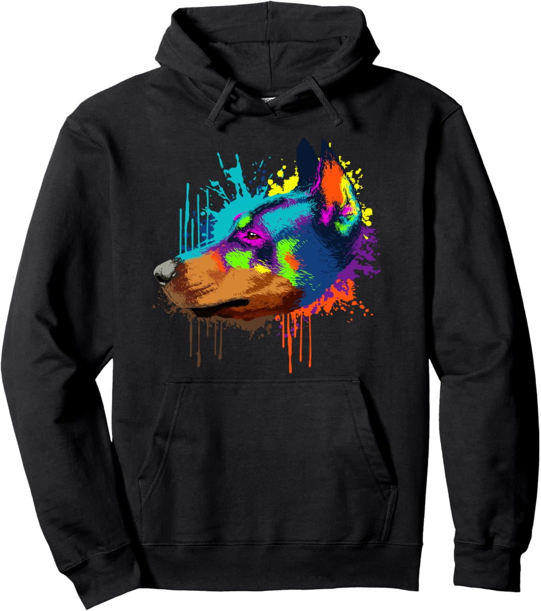 Splash Art Dobermann Hundehalter Geschenkidee Hunde Pullover Hoodie