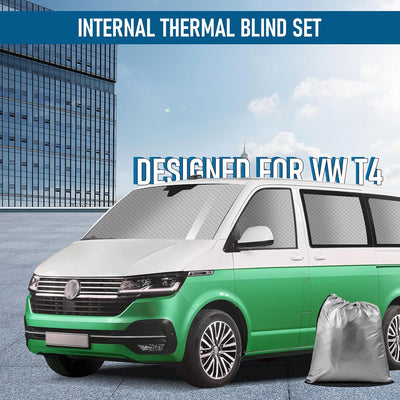 MaxEarn 8Stk Thermomatte Fahrerhaus passend für LWB VW T4, Luxus Interne Auto Sonnenblende Frontsche