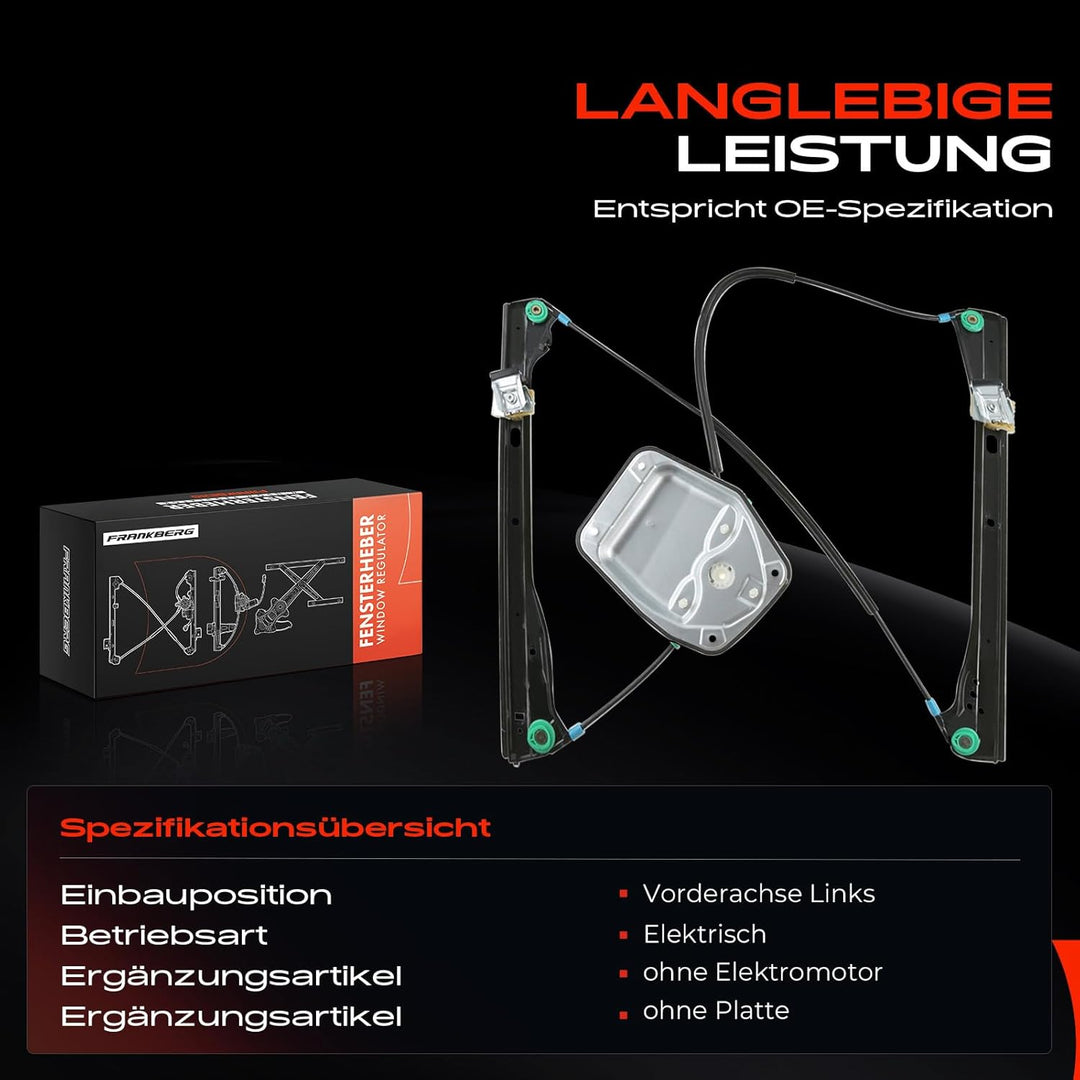 Frankberg Fensterheber Vorne Links Kompatibel mit Golf V 1K1 Schrägheck 2/3-Türer 2003-2009 1K383746