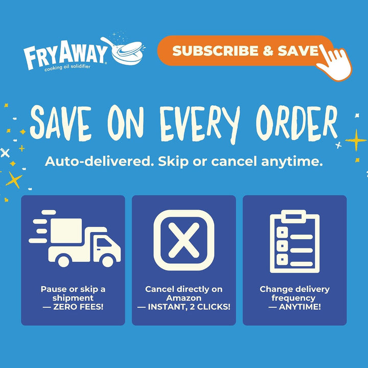 FryAway Super Fry Speiseöl-Verfestigungspulver, 100% pflanzlich, Altöl-Entsorgung, verfestigt bis zu