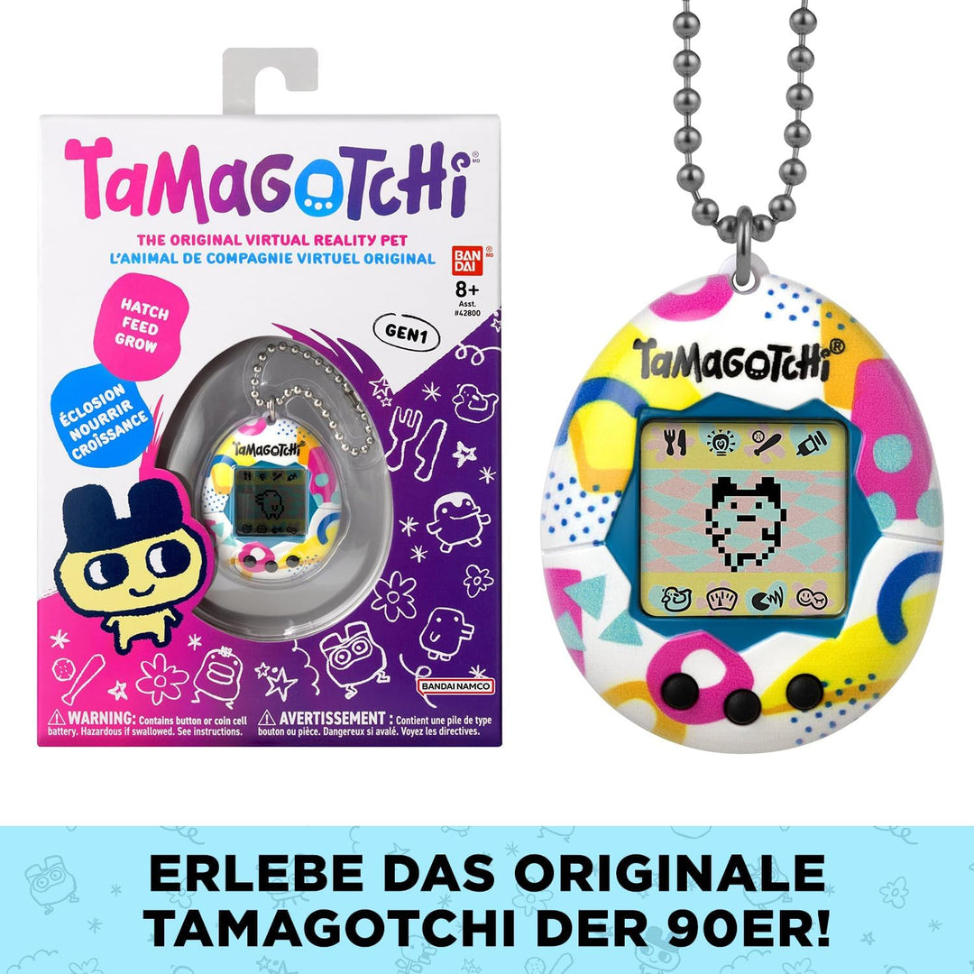 Bandai - Tamagotchi - Original Tamagotchi - Memphis Style - Elektronisches virtuelles Tier mit Farbd