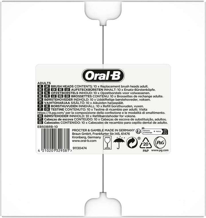 Oral-B CrossAction Aufsteckbürsten für elektrische Zahnbürste, 10 Stück, Mundreinigung mit CleanMaxi