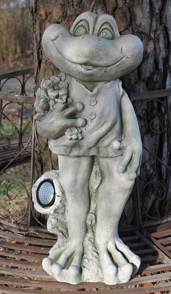 colourliving Solar Gartenfigur Frosch Solarlleuchte Froschfigur 66 cm Hoch LED Gartenleuchte mit Sol