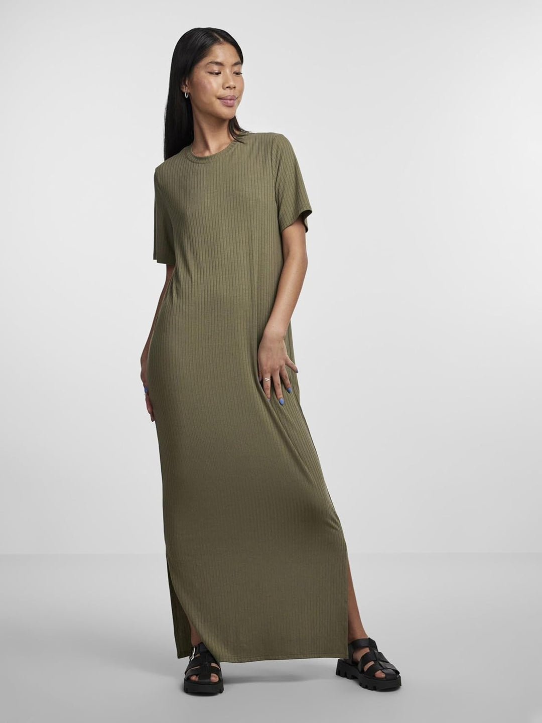 PIECES Female Maxikleid PCKYLIE, Deep Lichen Green