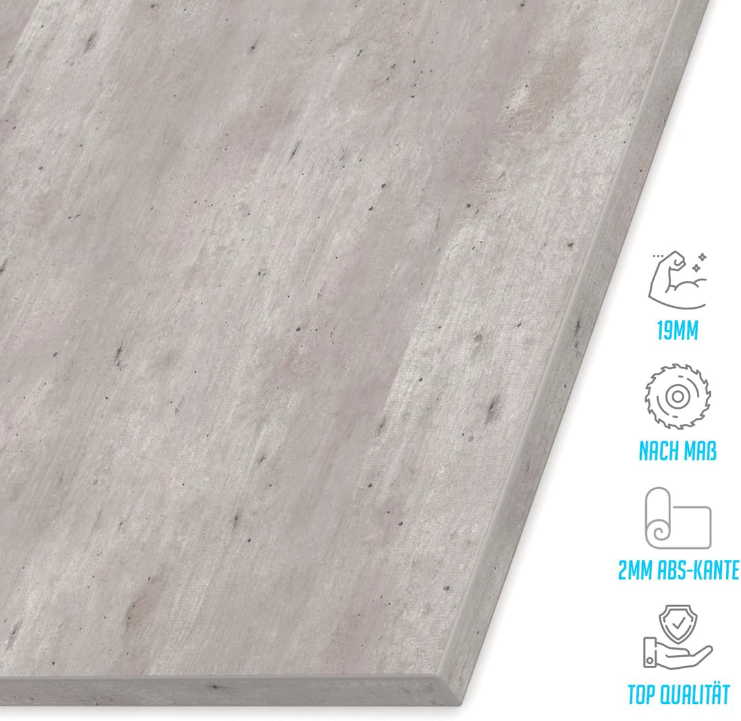 X57 Geschirrspülerfront 19mm voll-, teilintegriert und nach Mass (Beton, 594x715mm) Beton 594x715mm,