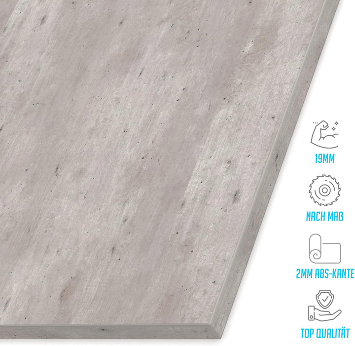X57 Geschirrspülerfront 19mm voll-, teilintegriert und nach Mass (Beton, 594x715mm) Beton 594x715mm,