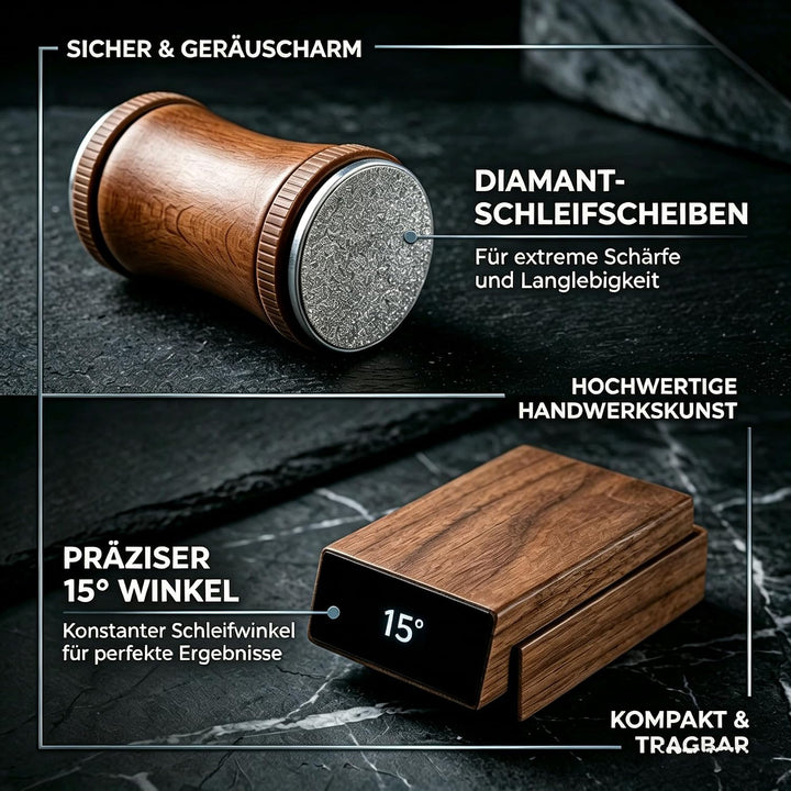 2 Rollschleifer Messerschärfer Küchenmesserschärfer für Diamantschärfstein zum Schärfen von Professi