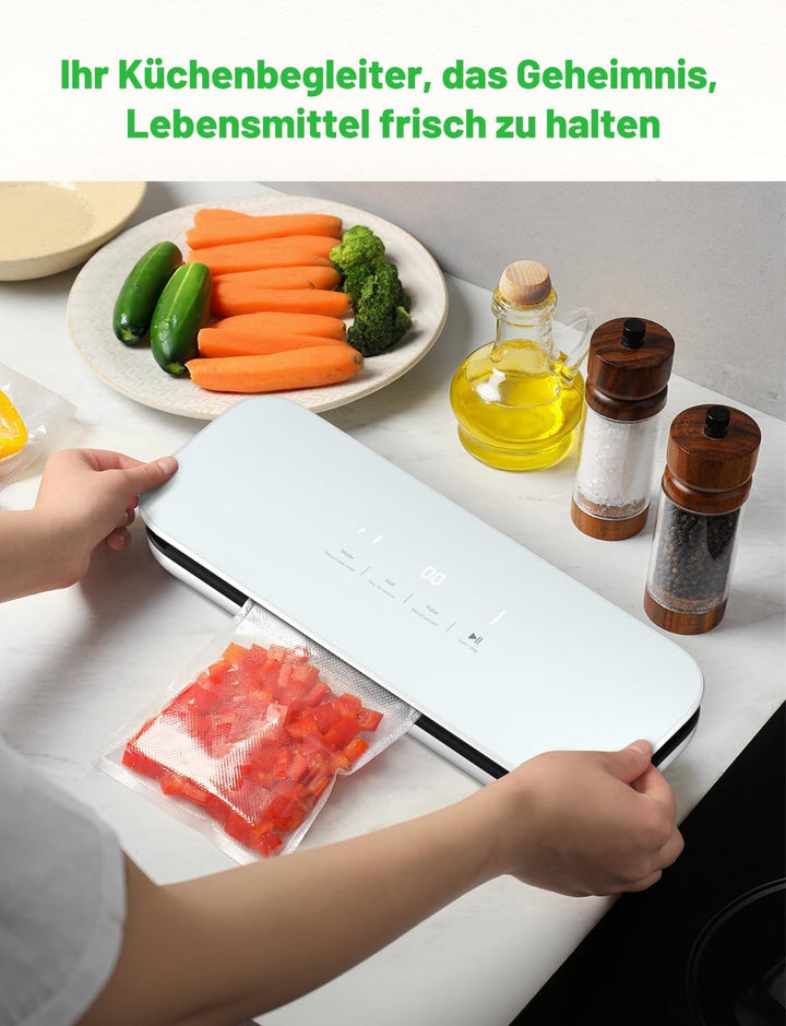 Vakuumiergerät 75kpa mit Digitales Display, Glasscheibe Vakuumierer sous vide mit Eingebauter cutter