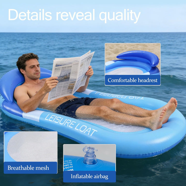 Luftmatratze Wasser,Luftmatratze Pool mit Netz 2 in 1,Wasserhängematte mit Netz Tragbare,Aufblasbare