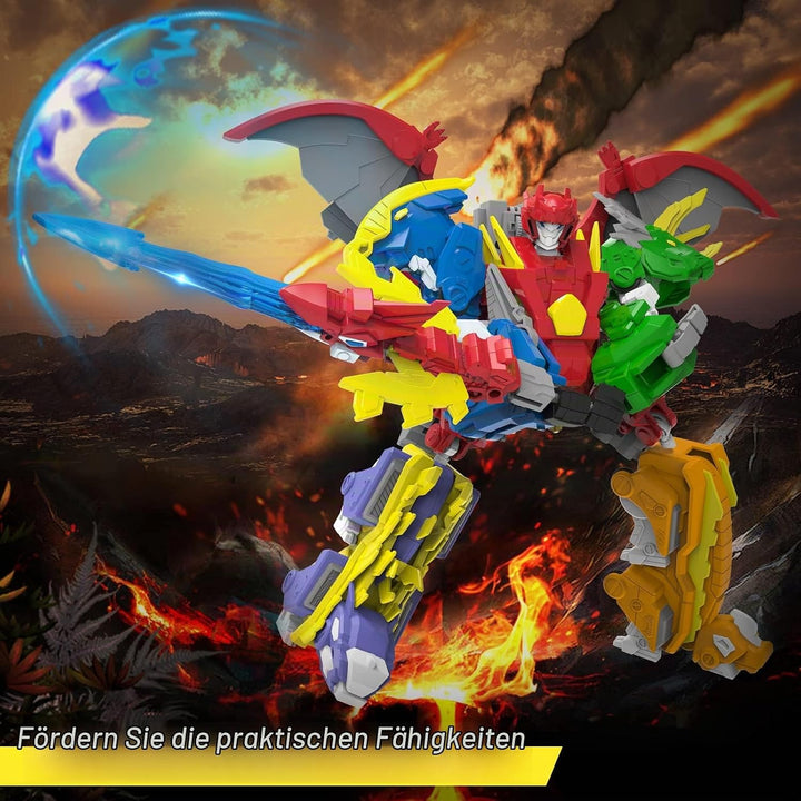 XUEXUE Dinosaur Deformation Toys, 6-in-1 Take Apart Action Figures Transform into Robot, Ideal for B