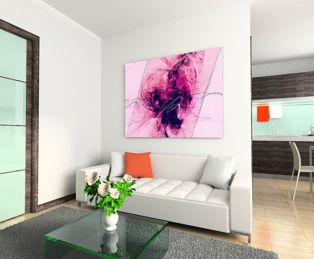 Paul Sinus Art pink Illusion -Abstraktes Bild 60x80cm Abstrakt274 Kunstdrucke auf Leinwand fertig be