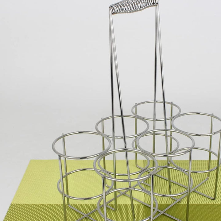 YARNOW Flaschenkorb Metall 6 Flaschen Flaschenträger Milchflaschenkorb Flaschenbehältnis Getränkekor