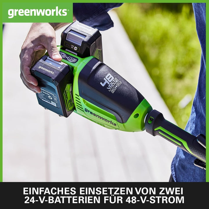 Greenworks GD24X2TXK4X Akku Rasentrimmer für kleine bis mittelgrosse Gärten, 40 cm Schnittbreite, St